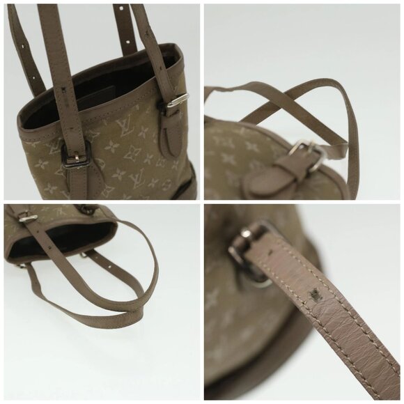 LOUIS VUITTON Monogram Satin Little bucket Hand Bag Beige M92145 LV Auth am3521A - Picture 16 of 16